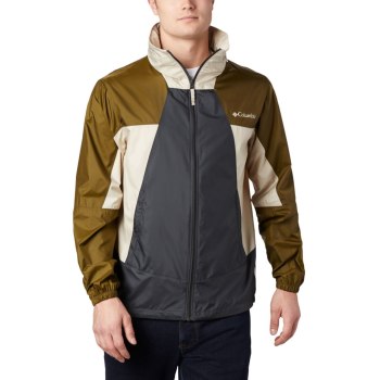 Columbia Muške Jakne - Point Park Windbreaker Tamno Sive Maslinasto Zelene Kaki Boja | BADO-94587